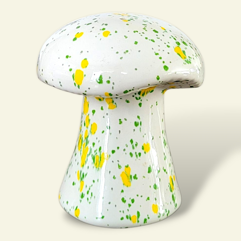 1970s Large Speckled Ceramic Mushroom Shaker
